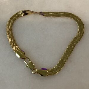 Women's Gold Plated Herringbone Chain Bracelet, Brand New